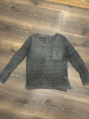 GAP Charcoal Gray Heathered Long-Sleeve Crewneck Sweater